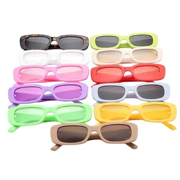 Unisex rectangle polycarbonate sunglasses plus laser engraving on 1 location plus... from ASI 37218 Athena Promo (tm)