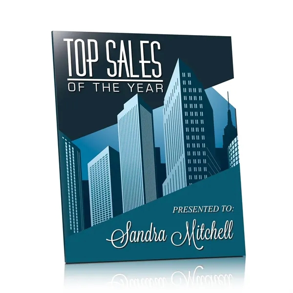 Clear acrylic, straight edge panel plaque with easel back.... from ASI 93986 Visions/Awardcraft / Visions Awards