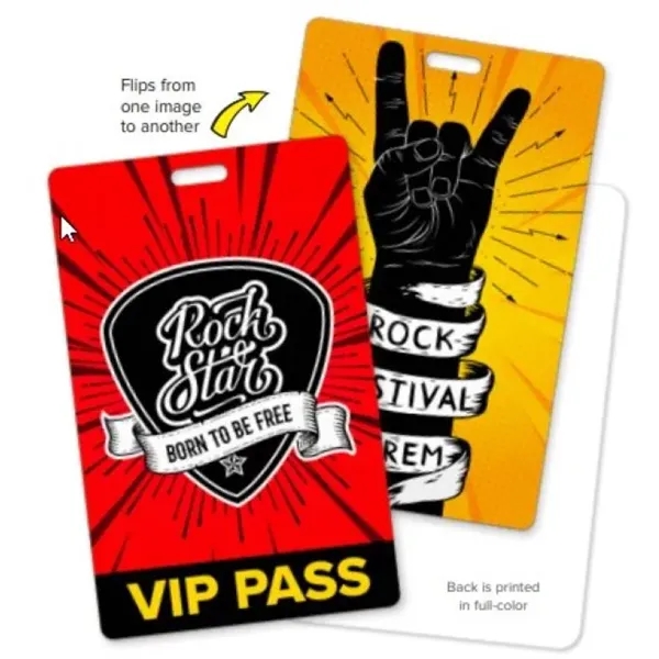 Lenticular Flip Image Event Badge 3.5" x 5.5"... from ASI 52480 Enduraline