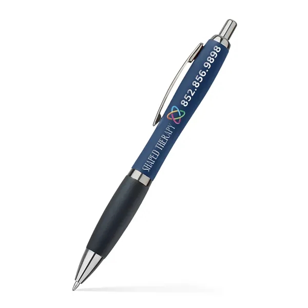 Click-action pen with a hourglass shape, satin-finish barrel, chrome clip and... from ASI 90859 Tempo Industries Inc
