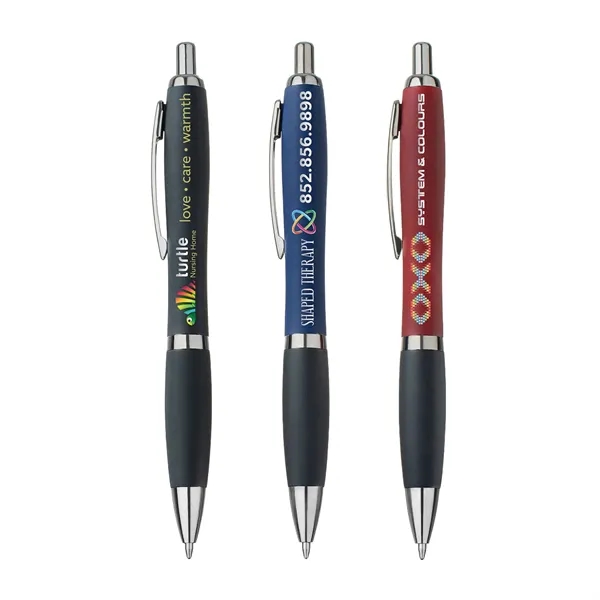 Click-action pen with a hourglass shape, satin-finish barrel, chrome clip and... from ASI 90859 Tempo Industries Inc