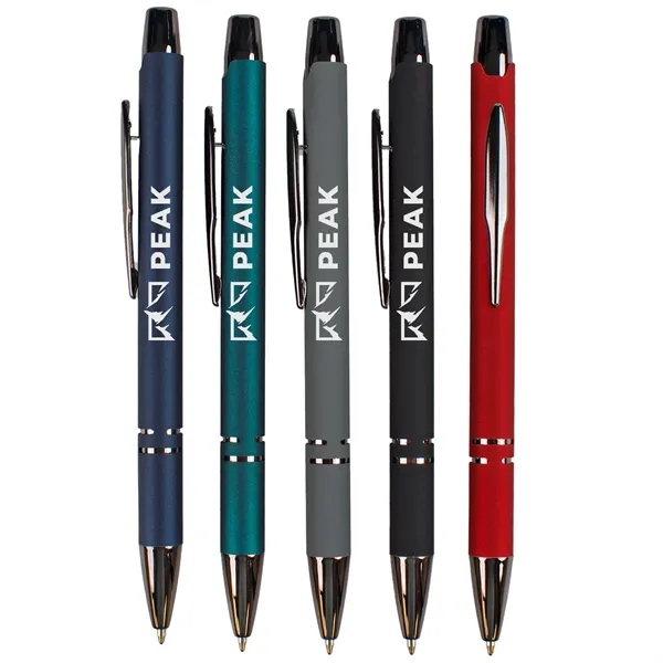 An executive pen with jewel-tone barrels, gunmetal trim, and a soft-touch... from ASI 61966 HPG / Hub Pen