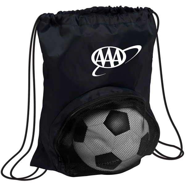 14" x 17 1/2" drawstring backpack for sports with zipper pocket... from ASI 52840 Evans Manufacturing