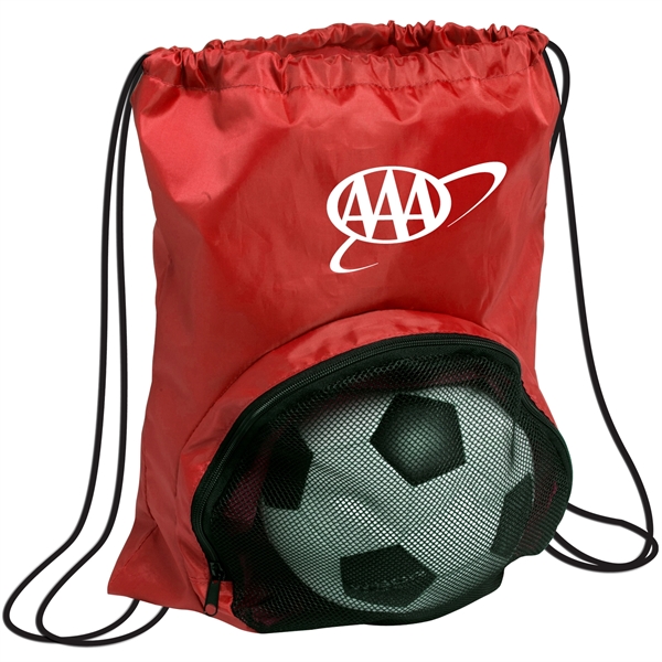 14" x 17 1/2" drawstring backpack for sports with zipper pocket... from ASI 52840 Evans Manufacturing
