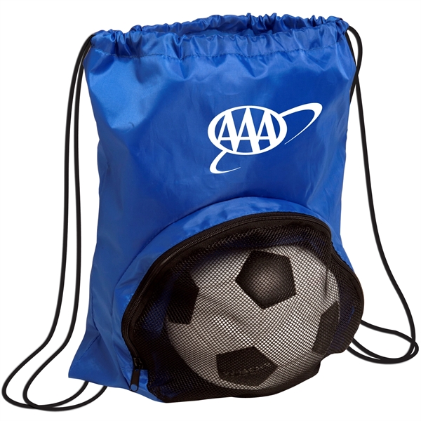 14" x 17 1/2" drawstring backpack for sports with zipper pocket... from ASI 52840 Evans Manufacturing