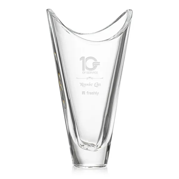 This lead-free crystalline vase contours inward from both sides of its... from ASI 84592 St Regis Group