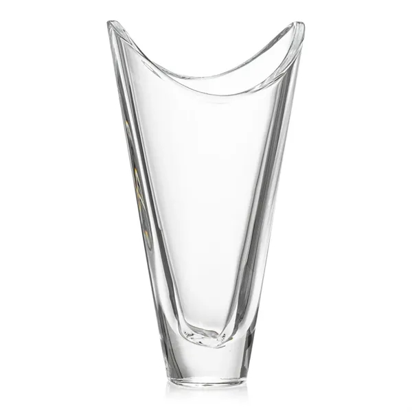 This lead-free crystalline vase contours inward from both sides of its... from ASI 84592 St Regis Group