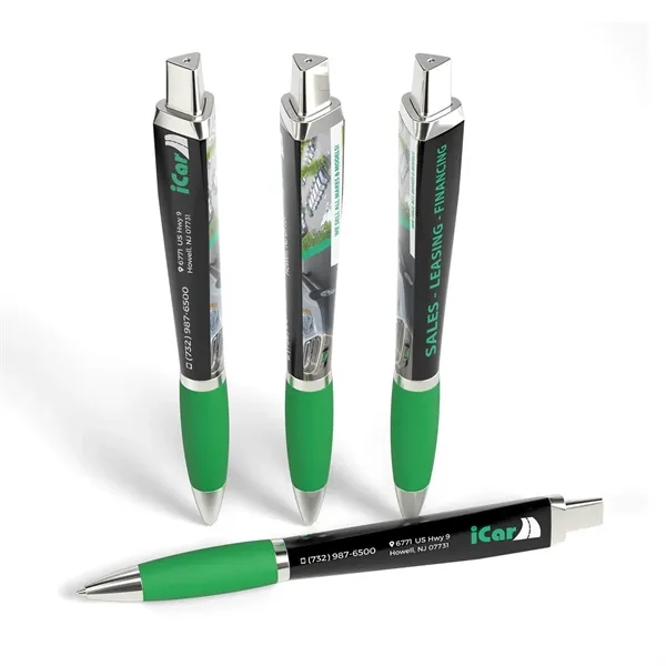 Click-action Adpen with a triangular shaped barrel for plenty of advertising... from ASI 90859 Tempo Industries Inc / Tempo Tempoline