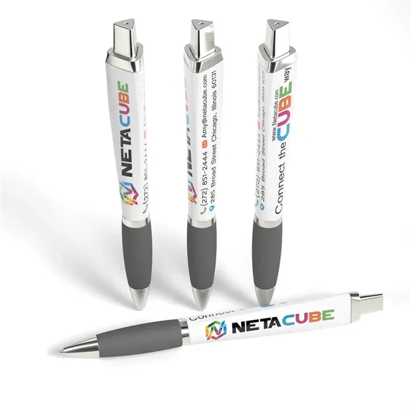 Click-action Adpen with a triangular shaped barrel for plenty of advertising... from ASI 90859 Tempo Industries Inc / Tempo Tempoline