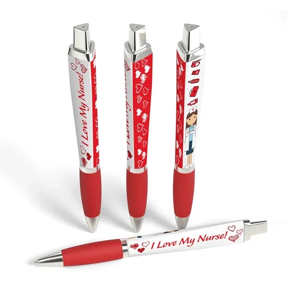 Click-action Adpen with a triangular shaped barrel for plenty of advertising... from ASI 90859 Tempo Industries Inc / Tempo Tempoline