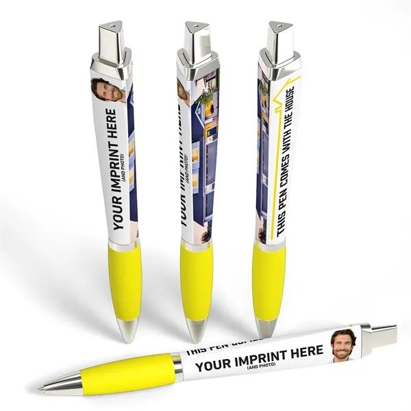 Click-action Adpen with a triangular shaped barrel for plenty of advertising... from ASI 90859 Tempo Industries Inc / Tempo Tempoline