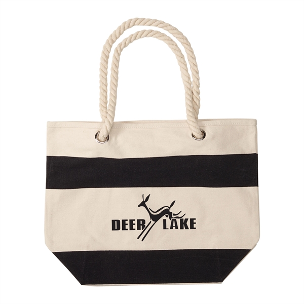 16 oz. cotton canvas nautical tote bag with 24" soft rope... from ASI 52840 Evans Manufacturing