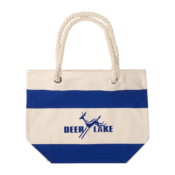16 oz. cotton canvas nautical tote bag with 24" soft rope... from ASI 52840 Evans Manufacturing