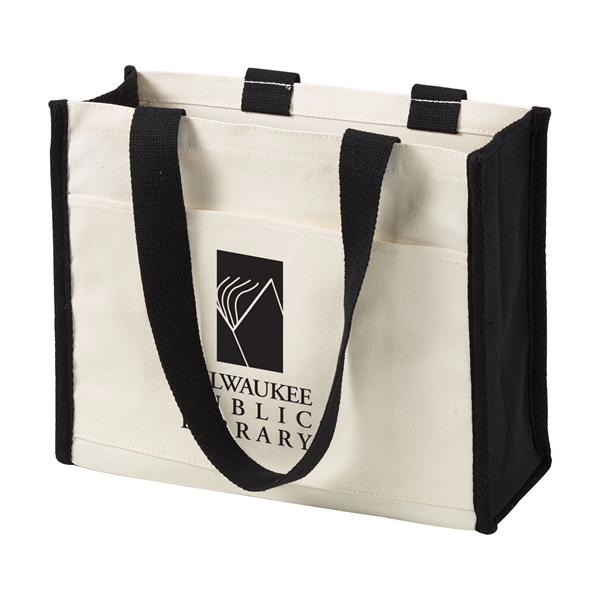 14 oz cotton canvas tote bag with web handles, wide front... from ASI 52840 Evans Manufacturing