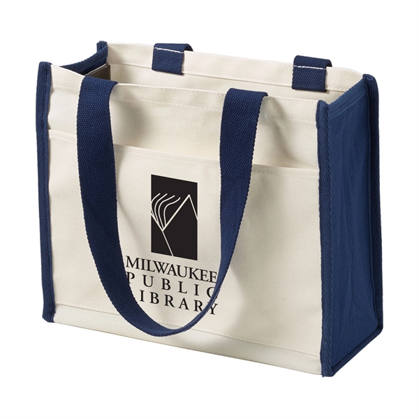 14 oz cotton canvas tote bag with web handles, wide front... from ASI 52840 Evans Manufacturing