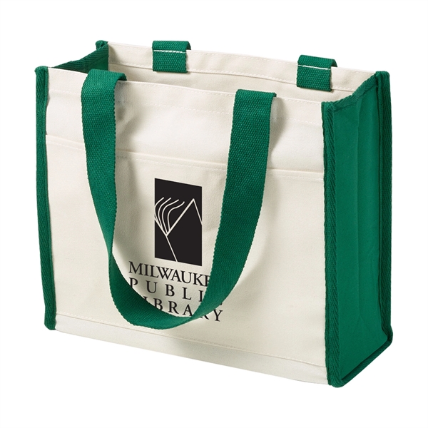 14 oz cotton canvas tote bag with web handles, wide front... from ASI 52840 Evans Manufacturing