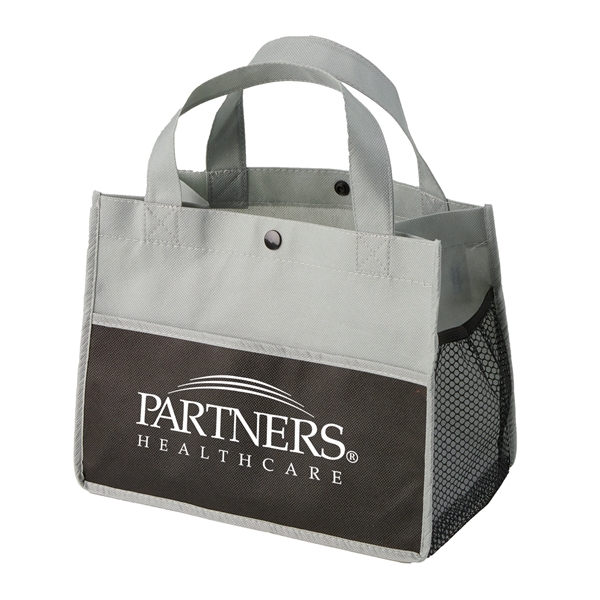 Non-woven lunch tote with a long pocket in the front and... from ASI 52840 Evans Manufacturing