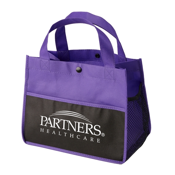 Non-woven lunch tote with a long pocket in the front and... from ASI 52840 Evans Manufacturing