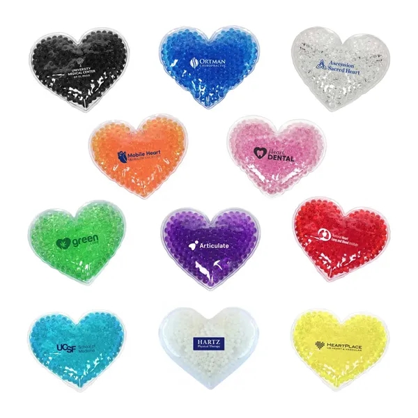 4.5" x 4.5" heart shaped PVC hot/cold pack with color bead... from ASI 63549 Jornik Manufacturing Corp