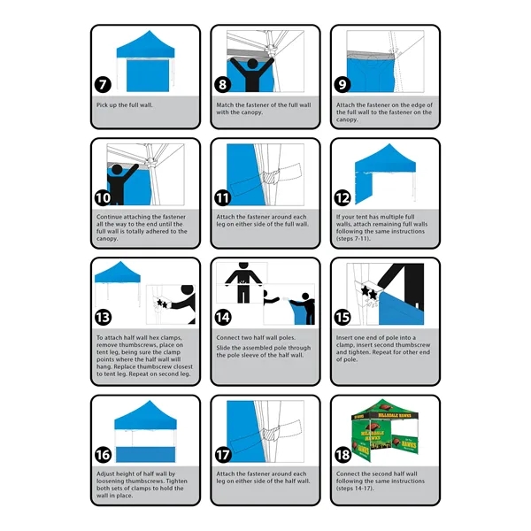 Includes 10' Square Tent w/ One Full Double Sided Wall, 2... from ASI 80228 Quinn