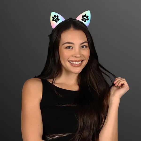 Blank or imprinted. Blinking LED Cat Ears Headband... from ASI 34194 ALightPromos / Alight Promotional Products