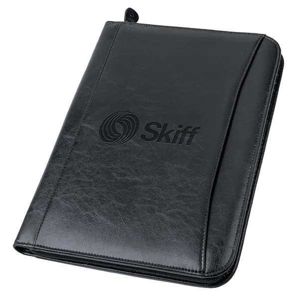 Executive simulated leather zipper portfolio with writing pad and calculator.... from ASI 46755 Cosmo Promos