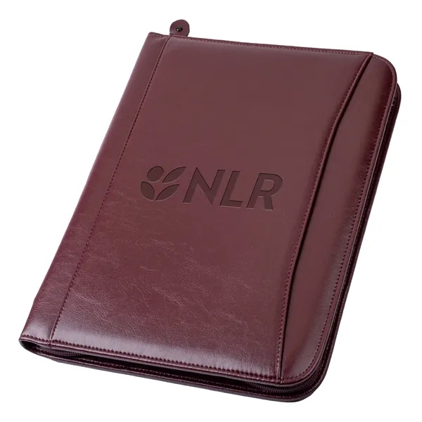Executive simulated leather zipper portfolio with writing pad and calculator.... from ASI 46755 Cosmo Promos