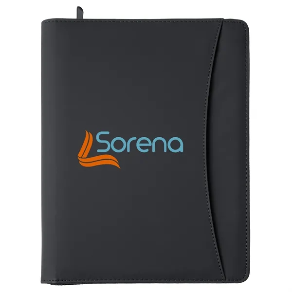 Consul Zippered Portfolio. Thermal reactive leatherette for dark-toned deboss.... from ASI 46755 Cosmo Promos