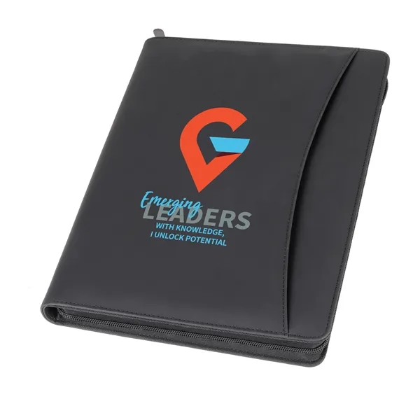 Consul Zippered Portfolio. Thermal reactive leatherette for dark-toned deboss.... from ASI 46755 Cosmo Promos