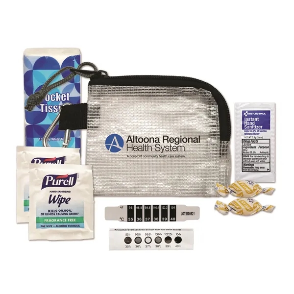 Health Zone flu kit featuring cough drops, a disposable thermometer, hand... from ASI 84514 Safety Made