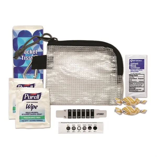 Health Zone flu kit featuring cough drops, a disposable thermometer, hand... from ASI 84514 Safety Made