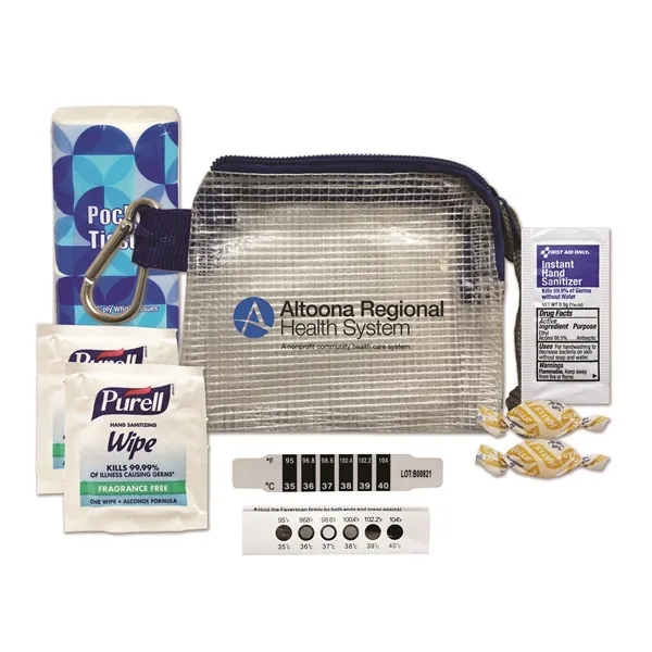 Health Zone flu kit featuring cough drops, a disposable thermometer, hand... from ASI 84514 Safety Made