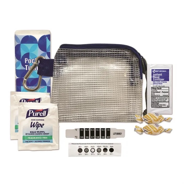 Health Zone flu kit featuring cough drops, a disposable thermometer, hand... from ASI 84514 Safety Made