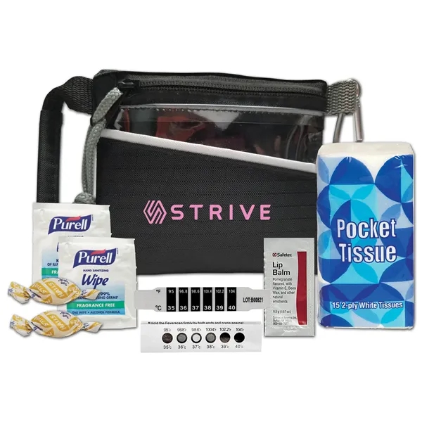 Cold and flu kit with a nylon bag, tissue pack, Purell... from ASI 84514 Safety Made