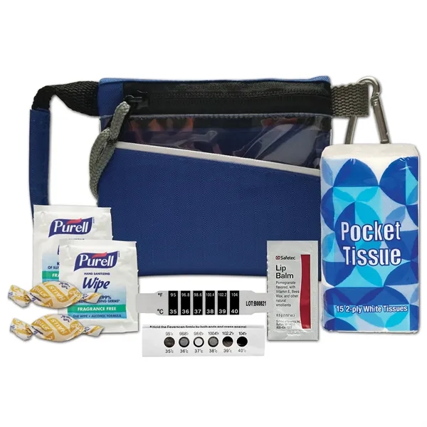 Cold and flu kit with a nylon bag, tissue pack, Purell... from ASI 84514 Safety Made