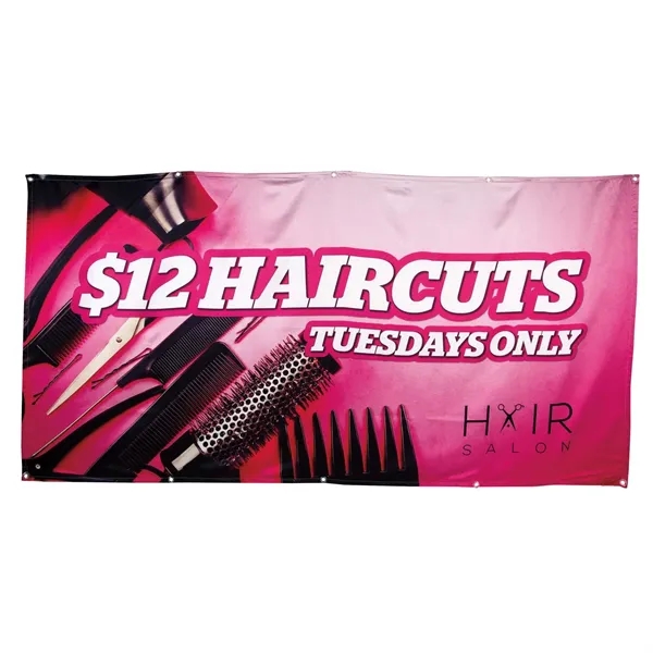 4' x 8' banner made of shiny polyester poplin satin with... from ASI 87188 Showdown Displays