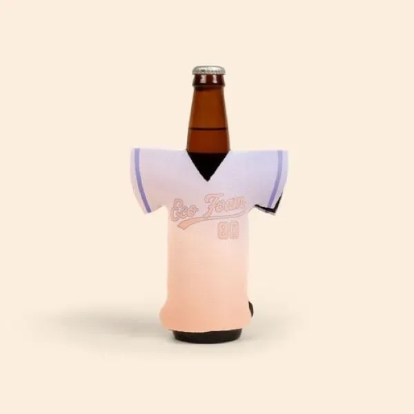 Jersey shaped bottle coolie made of 1/8" high-density open-cell scuba foam.... from ASI 74710 Numo / NUMO