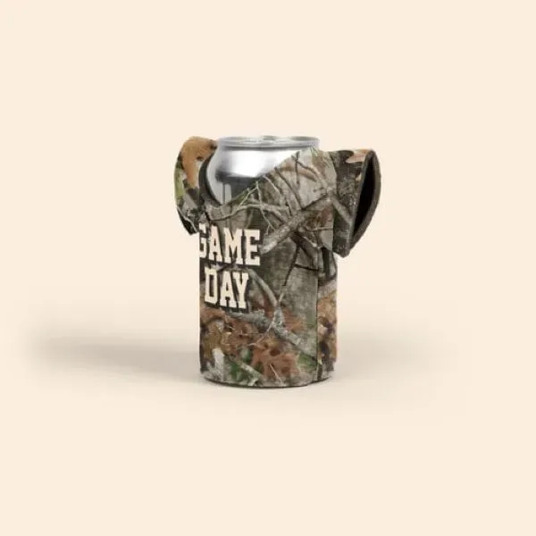 Trademark camouflage can insulator sleeve, 1/8" high-density open-cell scuba foam.... from ASI 74710 Numo / NUMO