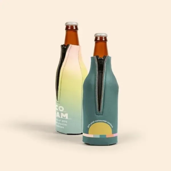 Four-color process zippered eco-bottle insulator, 1/8" high density scuba foam.... from ASI 74710 Numo / NUMO