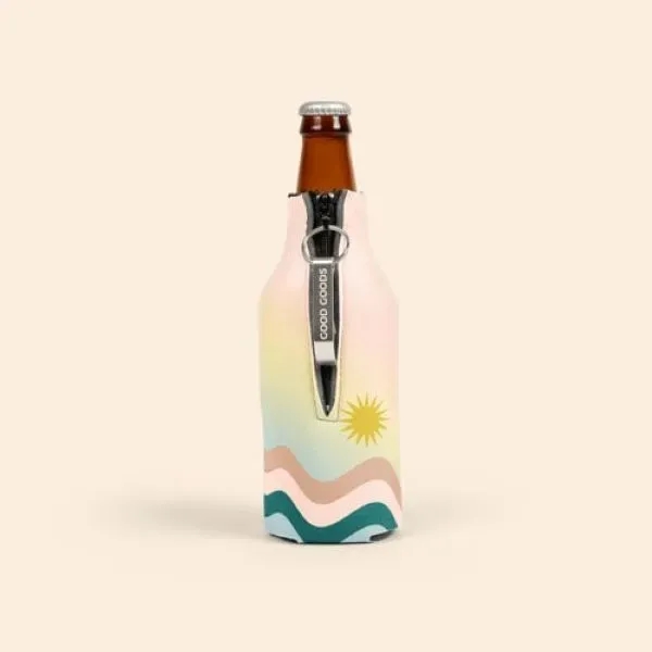 Zippered bottle insulator with opener, 1/8" high-density open-cell scuba foam.... from ASI 74710 Numo / NUMO