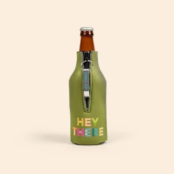 Zippered bottle insulator with opener, 1/8" high-density open-cell scuba foam.... from ASI 74710 Numo / NUMO