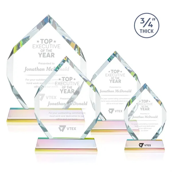 Starfire diamond shape award on a tall tapered Optical Base.... from ASI 84592 St Regis Group / St Regis