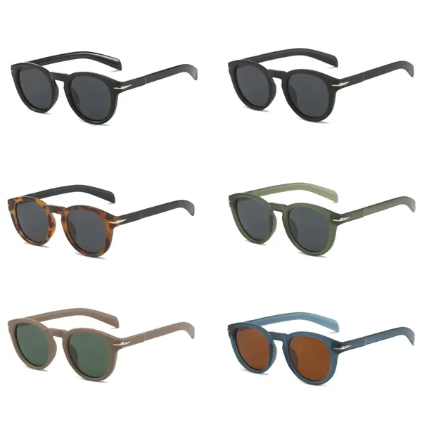 Unisex oval polycarbonate sunglasses plus laser engraving on 1 location plus... from ASI 37218 Athena Promo (tm)