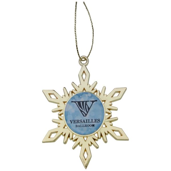 2.5" x 2.8" die cast metal gold snowflake holiday ornament with... from ASI 52263 EMT / EMT