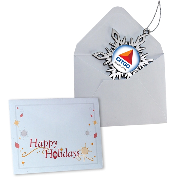 2.25" x 2.875" die cast zinc alloy snowflake shaped Christmas hanging... from ASI 52263 EMT / EMT EMT EASY