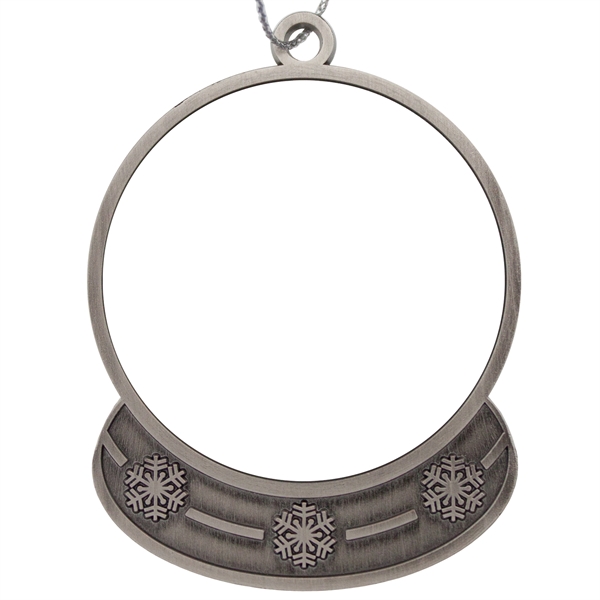 2.5" x 1.875" die cast metal snow globe-shape hanging holiday ornament... from ASI 52263 EMT / EMT EMT EASY