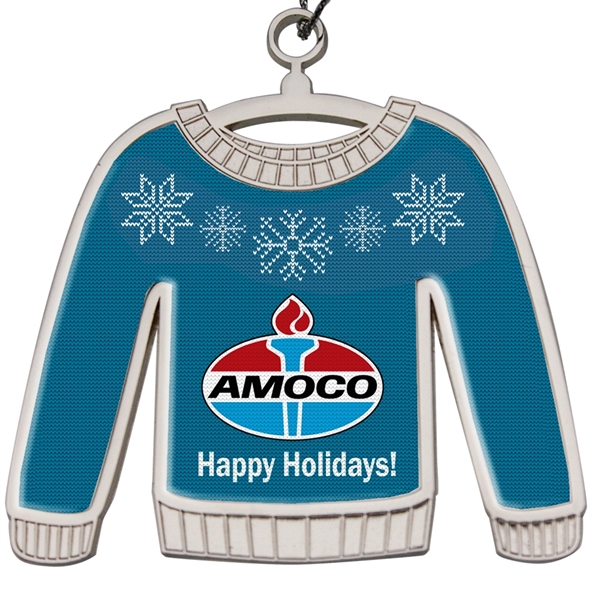 2.5" die cast zinc alloy Christmas ugly sweater two-sided hanging ornament.... from ASI 52263 EMT / EMT EMT EASY