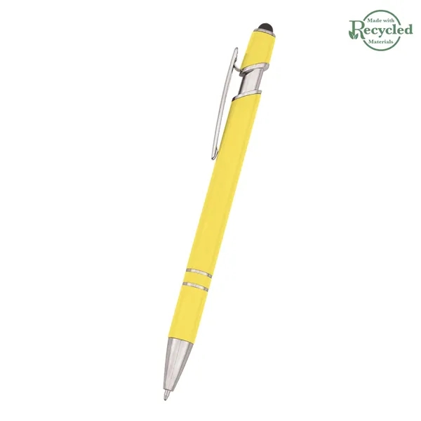 Roslin pen measuring 5 1/2" with a plunger-action mechanism and stylus... from ASI 61125 Hit Promotional Products / Hit®