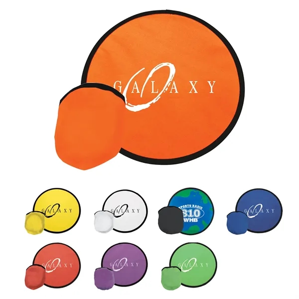 10 1/4" round polyester foldable flying disc with storage pouch.... from ASI 57653 Gold Bond