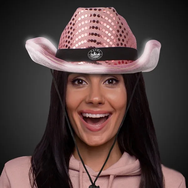 Pink Light Up Sequin Cowboy Hat... from ASI 42016 Brighter Promotions Inc